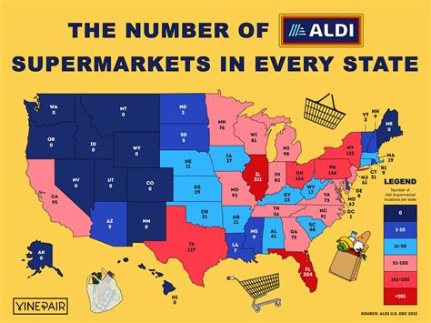 There are ALDI stores in 40 states and territories in the United States. States and Territories without any ALDI stores. These states and territories do not have any ALDI stores. …